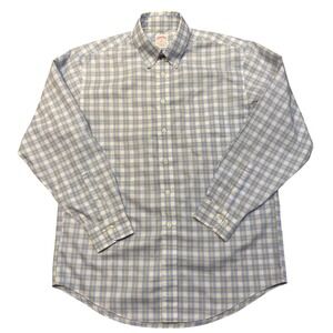 Brooks Brothers 346 Plaid Button Down Shirt Mens Med Long Sleeve Non Iron Cotton